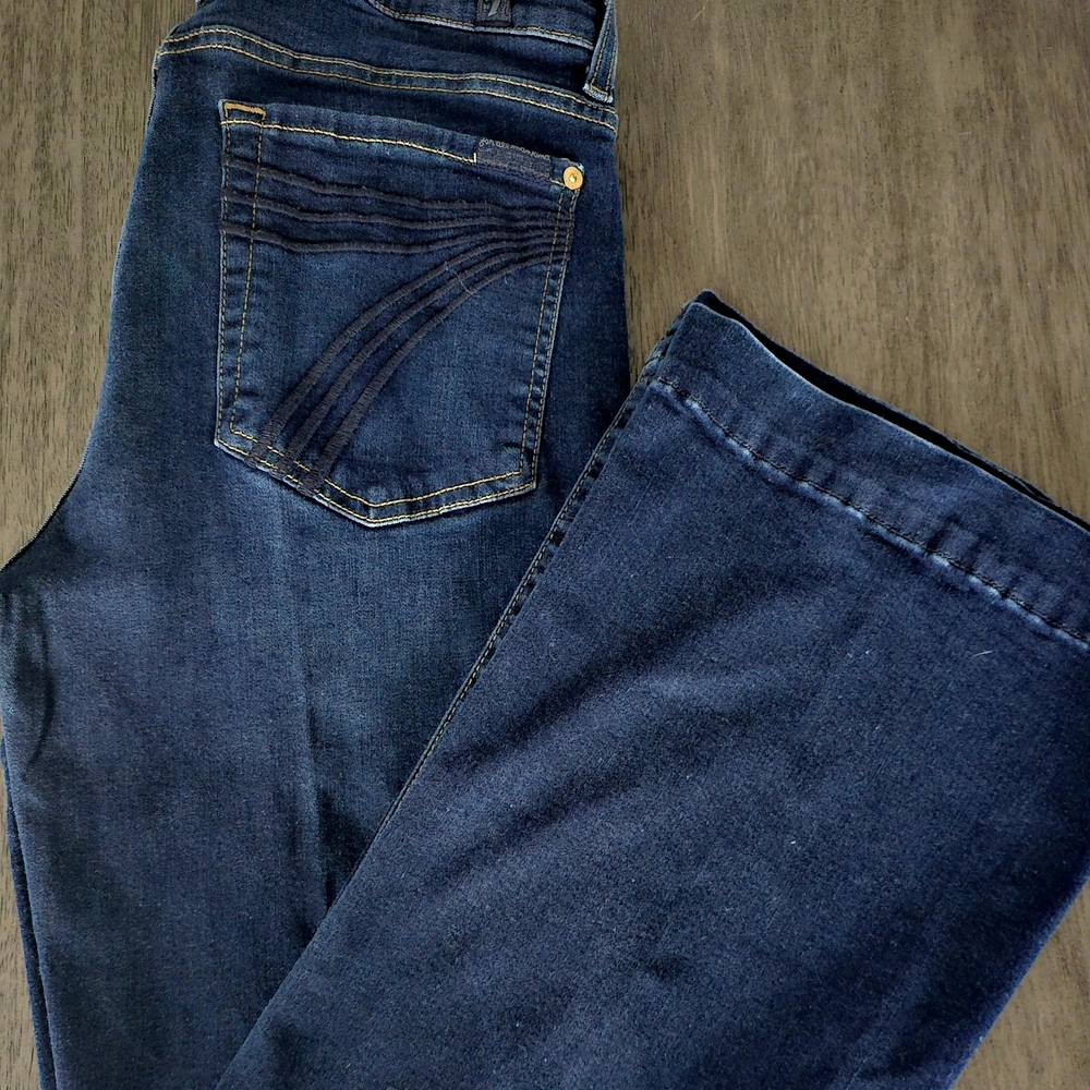 7 For All Mankind Dark Blue Flare Jeans